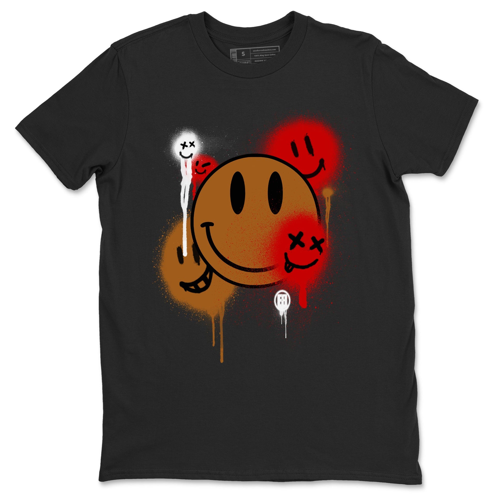 5s Archaeo Brown shirts to match jordans Smile Painting sneaker match tees Air Jordan 5 Archaeo Brown match shoes to clothes SNRT Sneaker Tees unisex cotton Black 2 shirts