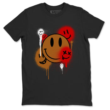 5s Archaeo Brown shirts to match jordans Smile Painting sneaker match tees Air Jordan 5 Archaeo Brown match shoes to clothes SNRT Sneaker Tees unisex cotton Black 2 shirts