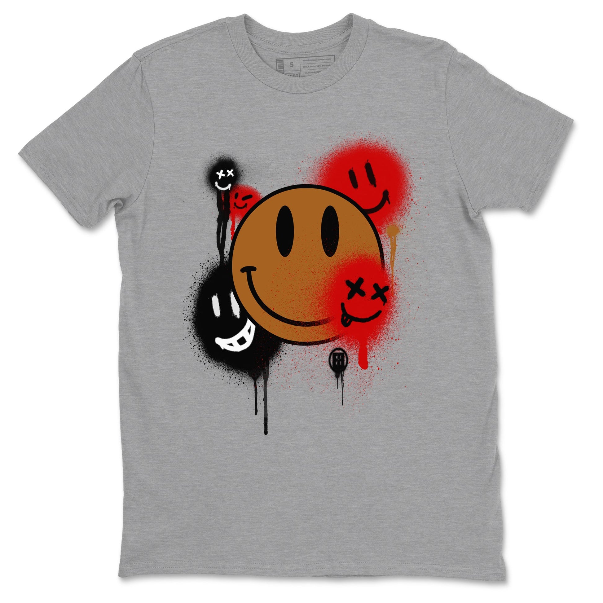 5s Archaeo Brown shirts to match jordans Smile Painting sneaker match tees Air Jordan 5 Archaeo Brown match shoes to clothes SNRT Sneaker Tees unisex cotton Heather Grey 2 shirts