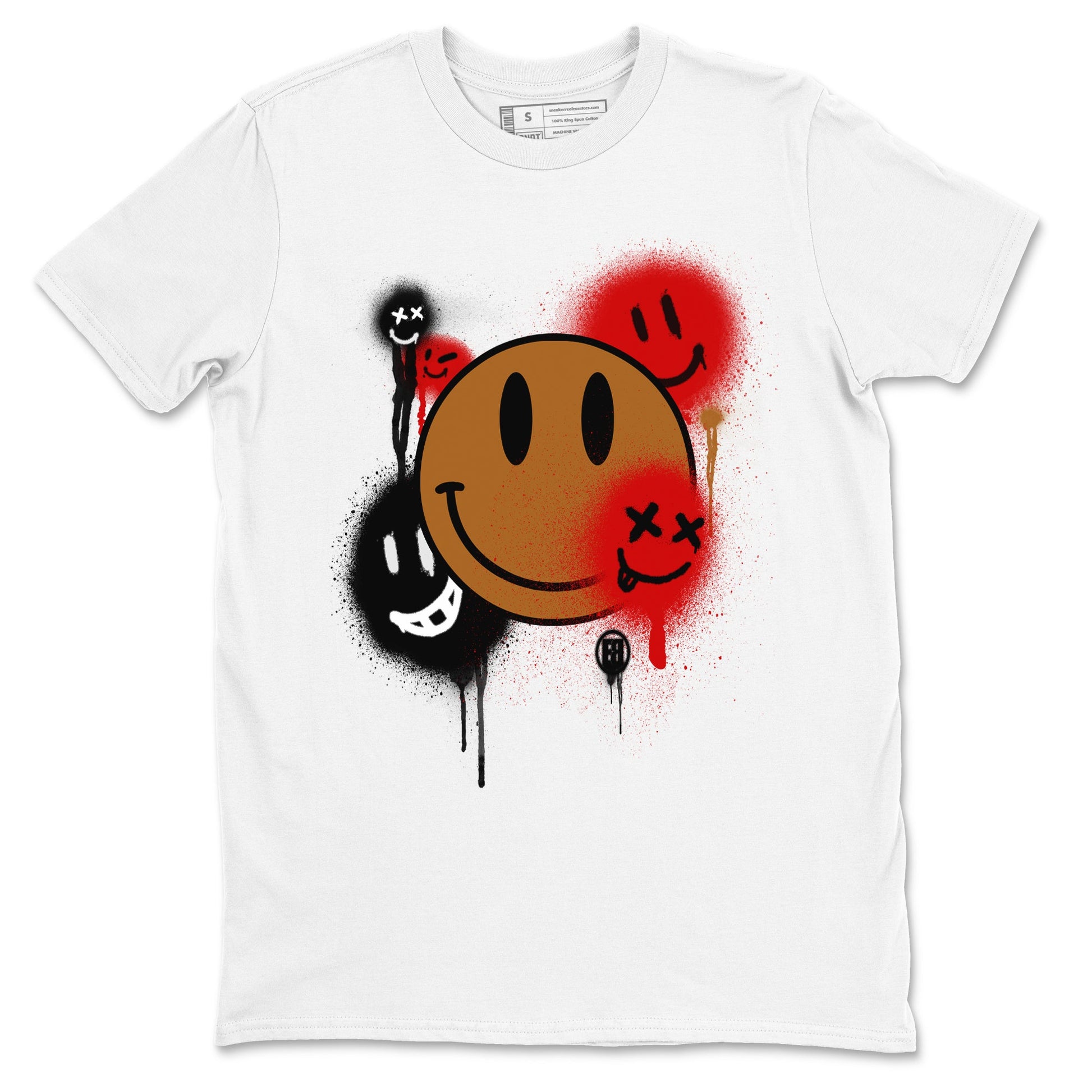 5s Archaeo Brown shirts to match jordans Smile Painting sneaker match tees Air Jordan 5 Archaeo Brown match shoes to clothes SNRT Sneaker Tees unisex cotton White 2 shirts