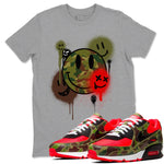 Air Max 90 Duck Camo shirts to match jordans Smile Painting sneaker match tees Air Max 90 Reverse Duck Camo match shoes to clothes SNRT Sneaker Tees unisex cotton Heather Grey 1 shirts