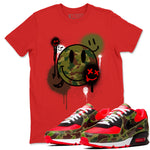 Air Max 90 Duck Camo shirts to match jordans Smile Painting sneaker match tees Air Max 90 Reverse Duck Camo match shoes to clothes SNRT Sneaker Tees unisex cotton Red 1 shirts