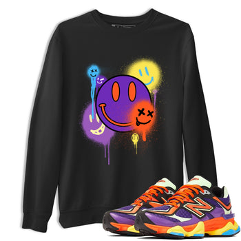 Sneaker Threads – Sneaker Tees To Match New Balance 9060 Prism Purple – Smile Painting Graphic Tee Black 1. Perfect for Jordan releases 2025 colorways.