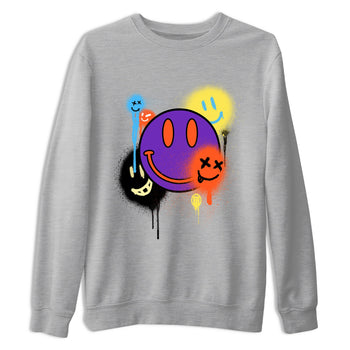 Sneaker Threads – Sneaker Tees To Match New Balance 9060 Prism Purple – Smile Painting Graphic Tee Heather Grey 2. Perfect for Jordan releases 2025 colorways.