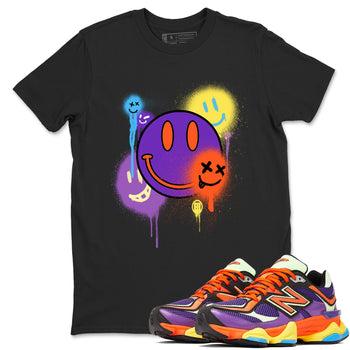 Sneaker Threads – Sneaker Tees To Match New Balance 9060 Prism Purple – Smile Painting Graphic Tee Black 1. Perfect for Jordan releases 2025 colorways.