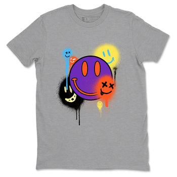 Sneaker Threads – Sneaker Tees To Match New Balance 9060 Prism Purple – Smile Painting Graphic Tee Heather Grey 2. Perfect for Jordan releases 2025 colorways.