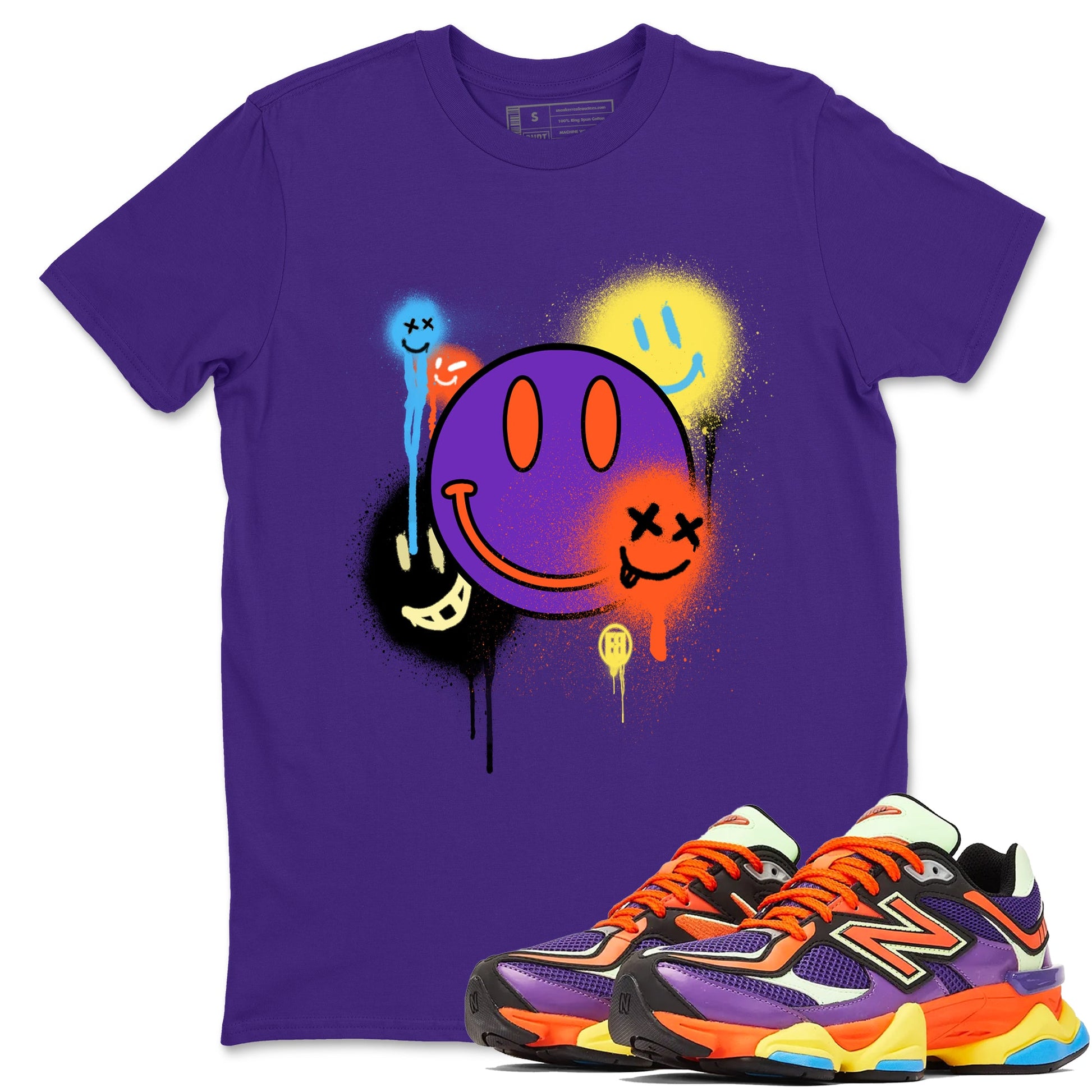 Sneaker Threads – Sneaker Tees To Match New Balance 9060 Prism Purple – Smile Painting Graphic Tee Purple 1. Perfect for Jordan releases 2025 colorways.