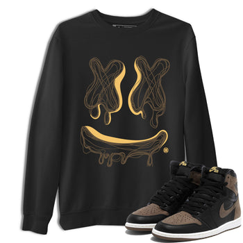 Air Jordan 1 Palomino shirt to match jordans Smile Doodle sneaker tees Crew Neck Jordan 1 Retro High OG Palomino SNRT Sneaker Release Tees Unisex Casual Shirts Black 1 T-Shirt