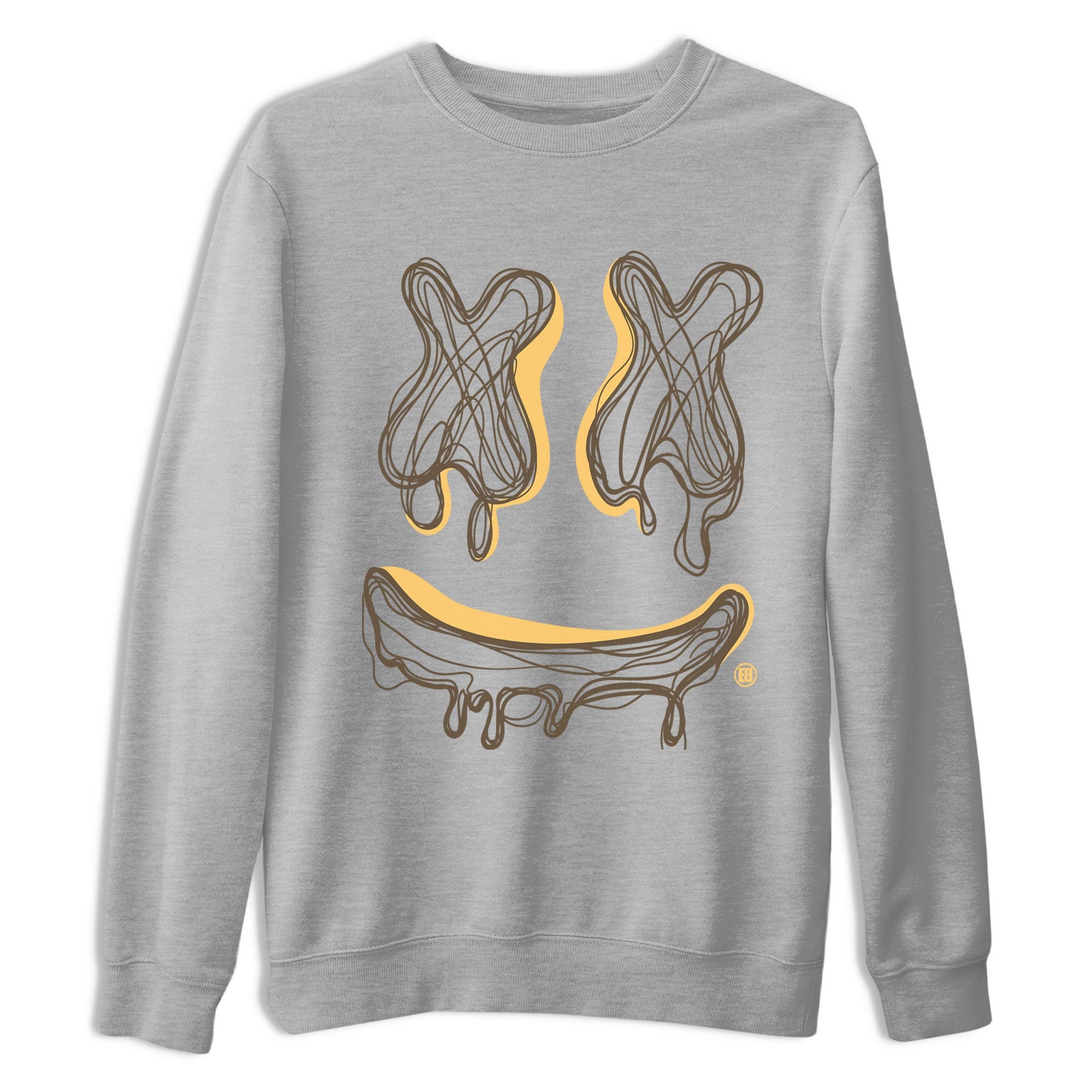 Air Jordan 1 Palomino shirt to match jordans Smile Doodle sneaker tees Crew Neck Jordan 1 Retro High OG Palomino SNRT Sneaker Release Tees Unisex Casual Shirts Heather Grey 2 T-Shirt