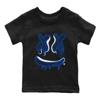 1s Royal Reimagined shirt to match jordans Smile Doodle sneaker matching t-shirt Air Jordan 1 Royal Reimagined SNRT Sneaker Release Tees Baby Toddler Black 2 T-Shirt