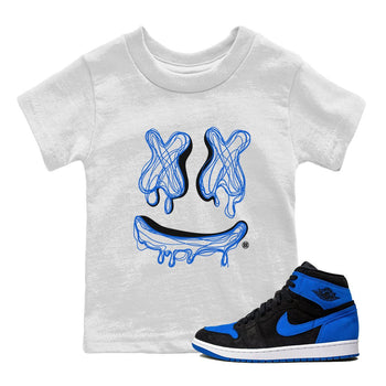 1s Royal Reimagined shirt to match jordans Smile Doodle sneaker matching t-shirt Air Jordan 1 Royal Reimagined SNRT Sneaker Release Tees Baby Toddler White 1 T-Shirt