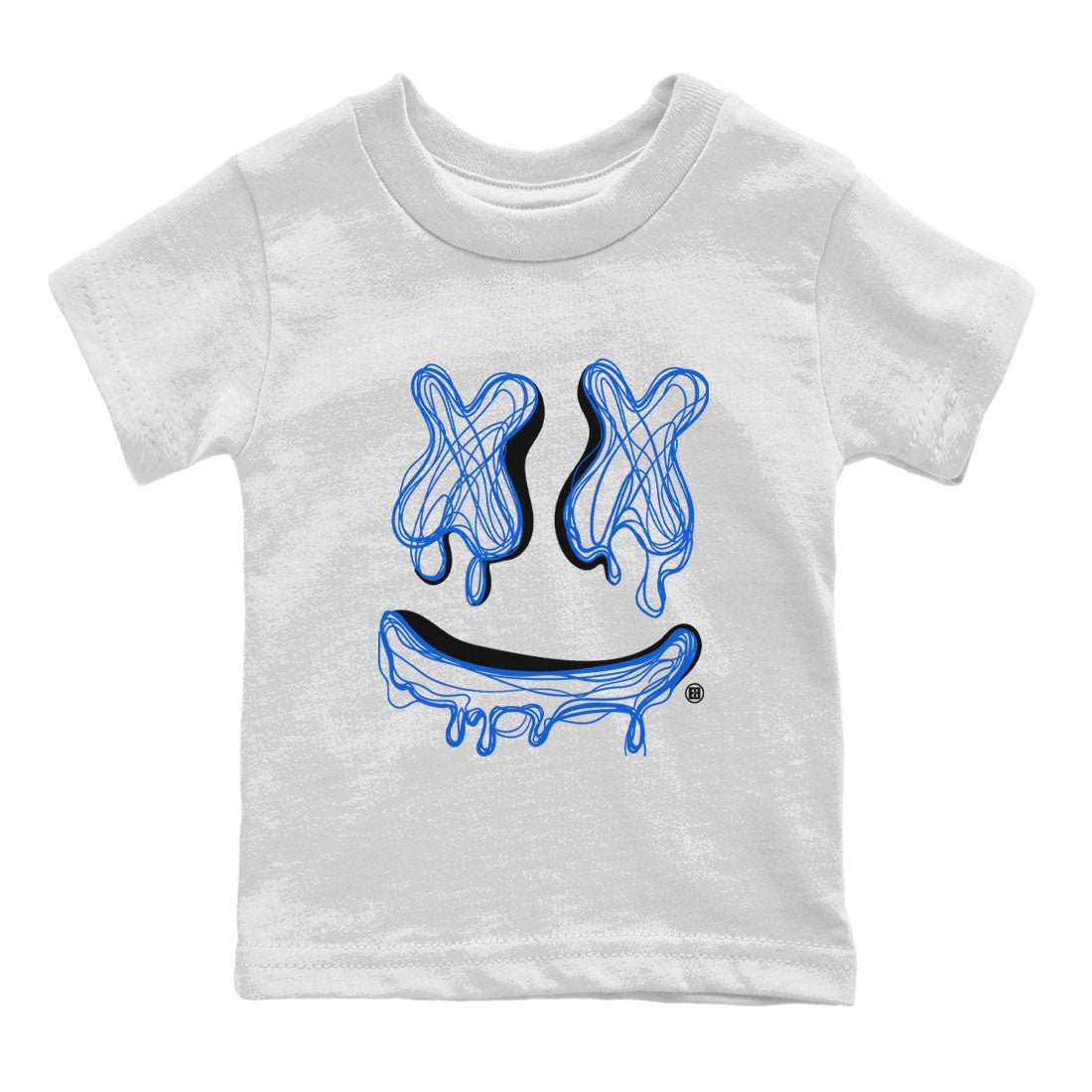 1s Royal Reimagined shirt to match jordans Smile Doodle sneaker matching t-shirt Air Jordan 1 Royal Reimagined SNRT Sneaker Release Tees Baby Toddler White 2 T-Shirt