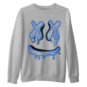 1s Royal Reimagined shirt to match jordans Smile Doodle sneaker matching t-shirt Air Jordan 1 Royal Reimagined SNRT Sneaker Release Tees Unisex Heather Grey 2 T-Shirt