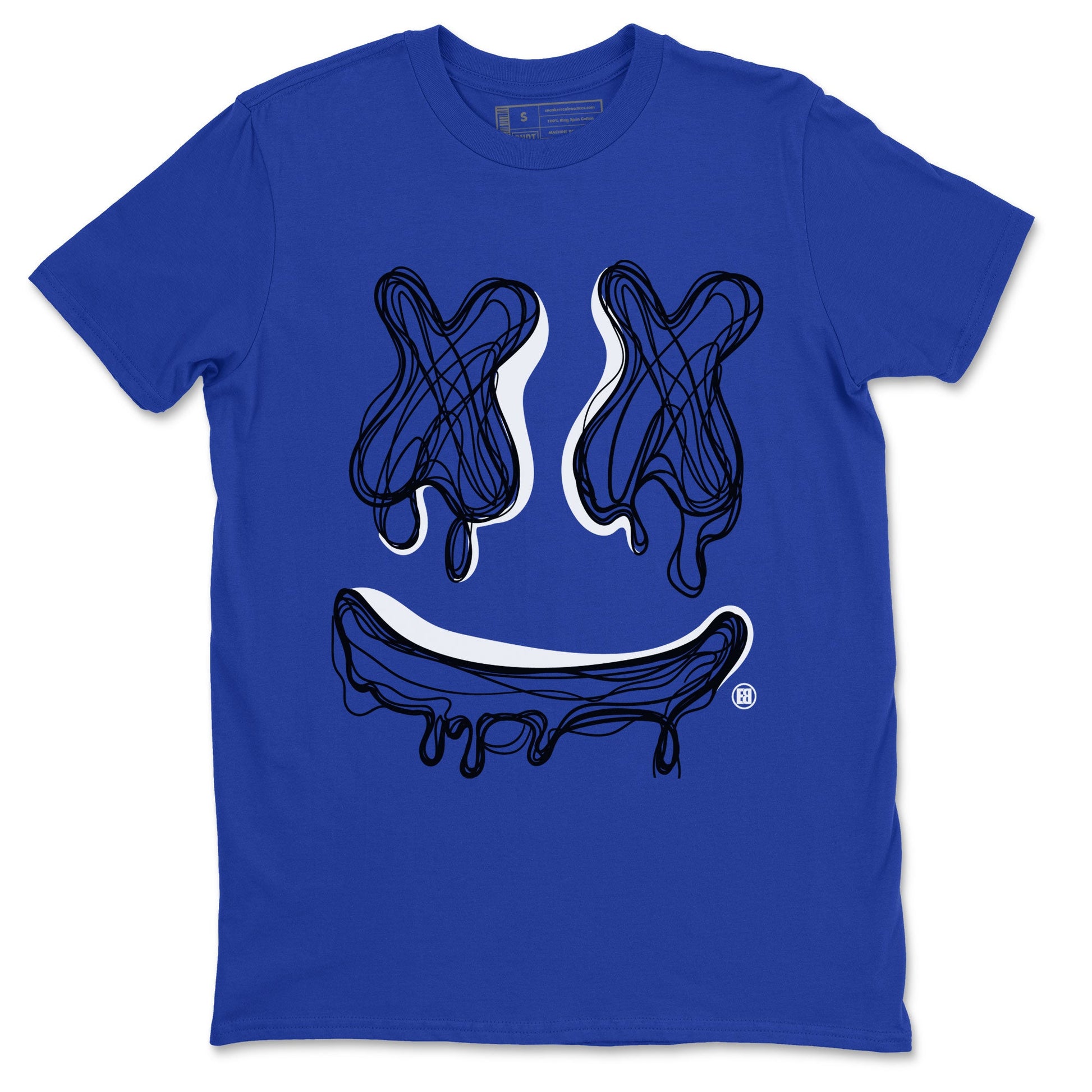 1s Royal Reimagined shirt to match jordans Smile Doodle sneaker matching t-shirt Air Jordan 1 Royal Reimagined SNRT Sneaker Release Tees Unisex Royal Blue 2 T-Shirt