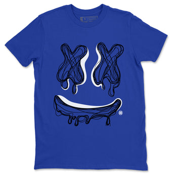 1s Royal Reimagined shirt to match jordans Smile Doodle sneaker matching t-shirt Air Jordan 1 Royal Reimagined SNRT Sneaker Release Tees Unisex Royal Blue 2 T-Shirt