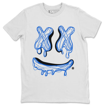 1s Royal Reimagined shirt to match jordans Smile Doodle sneaker matching t-shirt Air Jordan 1 Royal Reimagined SNRT Sneaker Release Tees Unisex White 2 T-Shirt