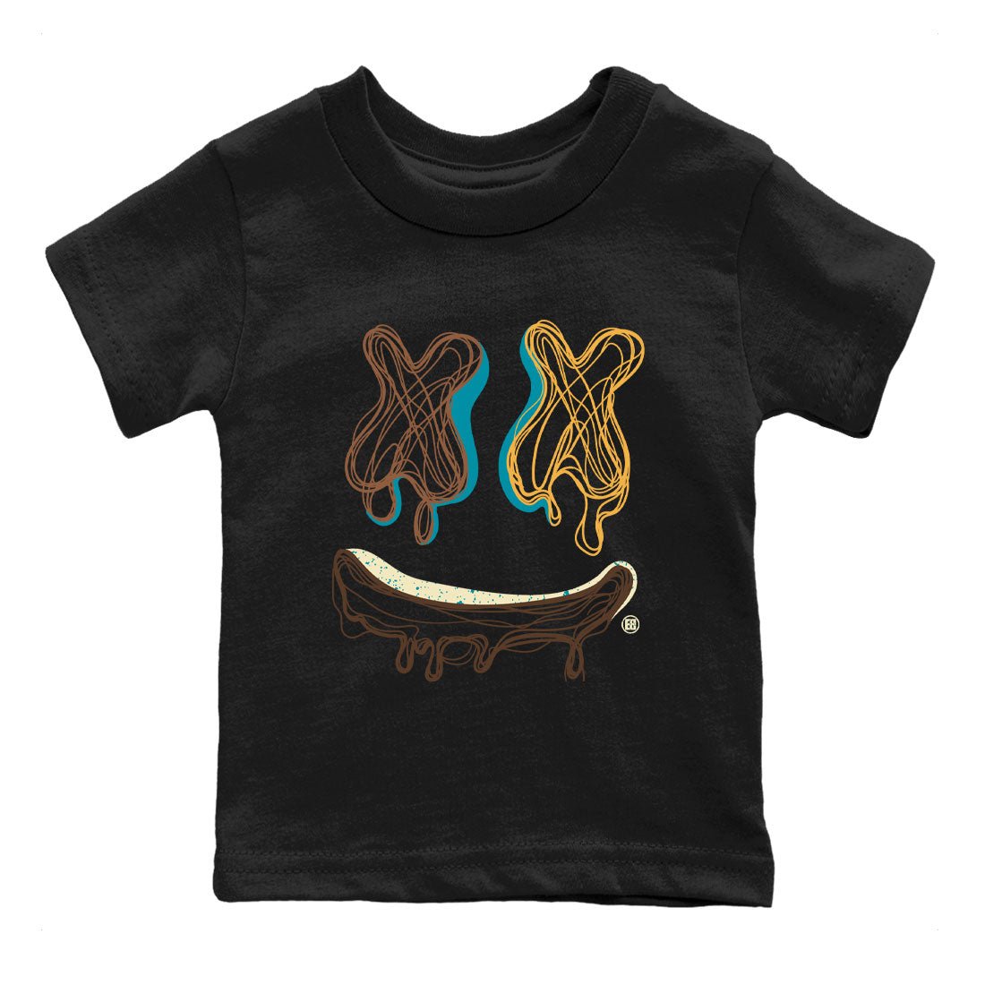 Air Jordan 4 GS Cacao Wow shirt to match jordans Smile Doodle sneaker tees Air Jordan 4 Cacao Wow SNRT Sneaker Release Tees Baby Toddler Black 2 T-Shirt