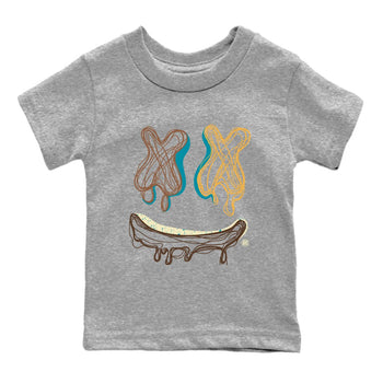 Air Jordan 4 GS Cacao Wow shirt to match jordans Smile Doodle sneaker tees Air Jordan 4 Cacao Wow SNRT Sneaker Release Tees Baby Toddler Heather Grey 2 T-Shirt