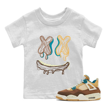 Air Jordan 4 GS Cacao Wow shirt to match jordans Smile Doodle sneaker tees Air Jordan 4 Cacao Wow SNRT Sneaker Release Tees Baby Toddler White 1 T-Shirt