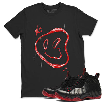 Sneaker Threads – Sneaker Tees To Match Air Foamposite One Cough Drop – Smiling Pearl Graphic Tee Black 1. Perfect for Jordan releases 2025 colorways.