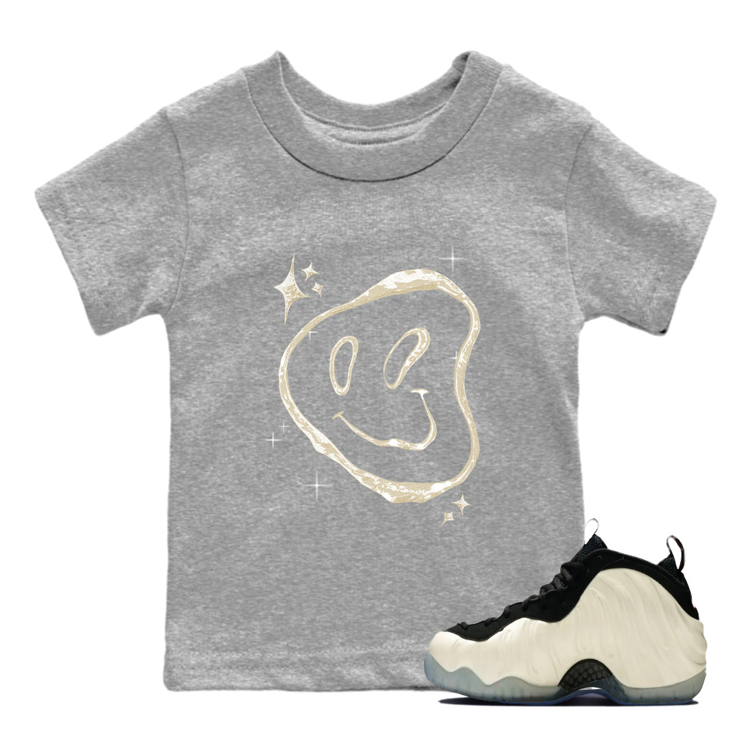 Sneaker Threads – Sneaker Tees To Match Air Foamposite One Pearl – Smiling Pearl Youth Graphic Tee Heather Grey 1. Perfect for Jordan releases 2025 colorways.