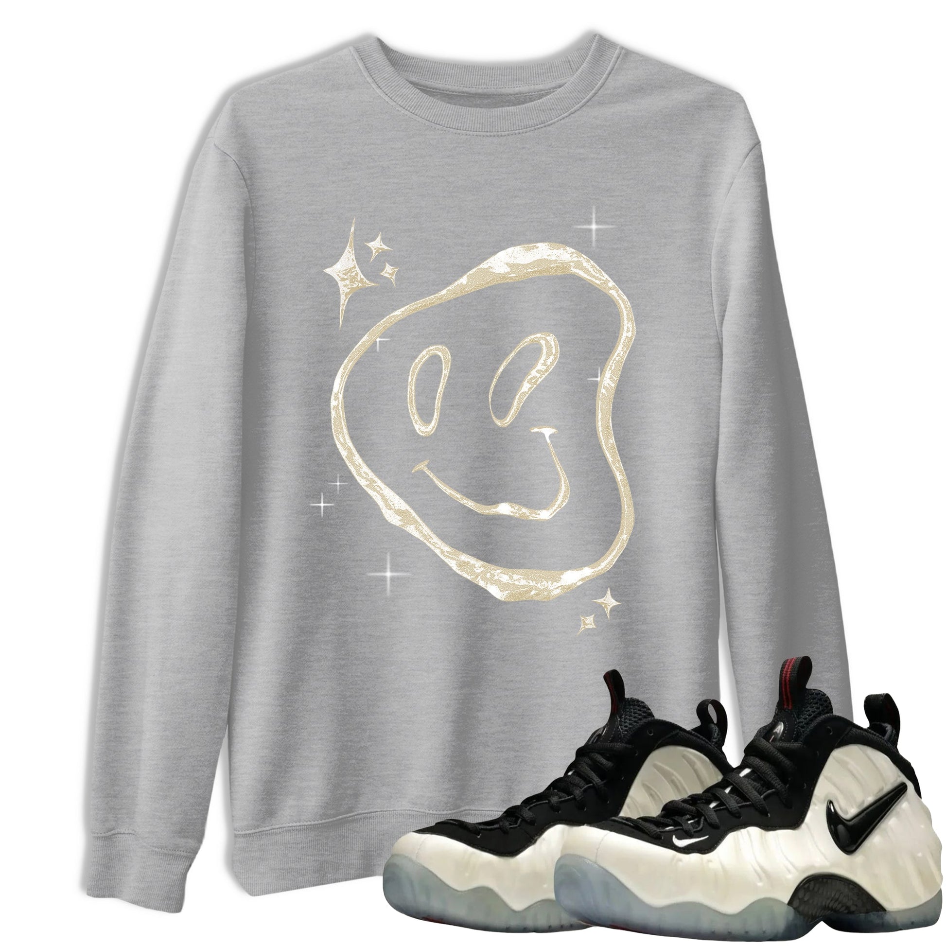 Sneaker Threads – Sneaker Tees To Match Air Foamposite One Pearl – Smiling Pearl Graphic Tee Heather Grey 1. Perfect for Jordan releases 2025 colorways.
