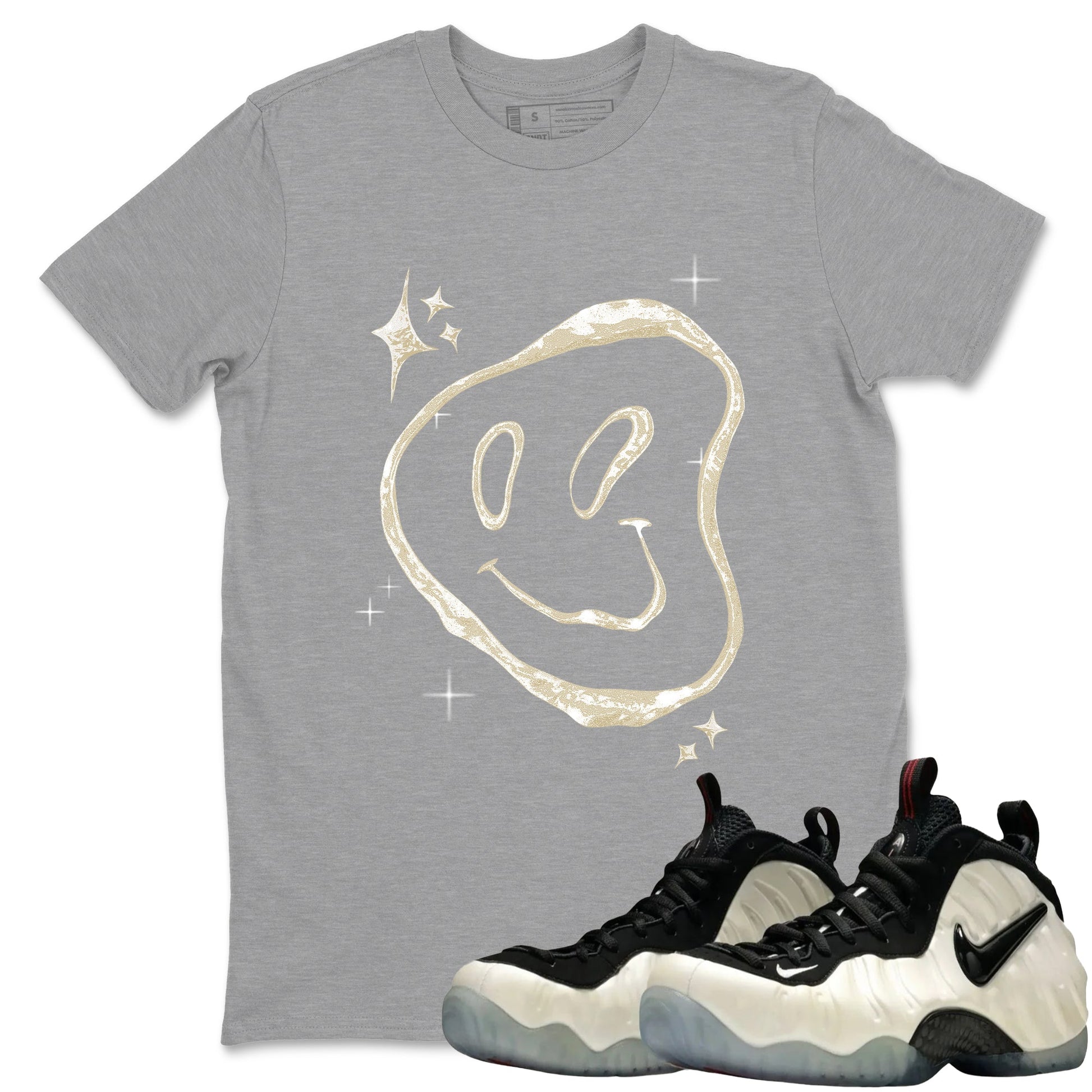 Sneaker Threads – Sneaker Tees To Match Air Foamposite One Pearl – Smiling Pearl Graphic Tee Heather Grey 1. Perfect for Jordan releases 2025 colorways.