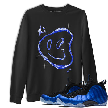 Sneaker Threads – Sneaker Tees To Match Air Foamposite One Royal – Smiling Pearl Graphic Tee Black 1. Perfect for Jordan releases 2025 colorways.