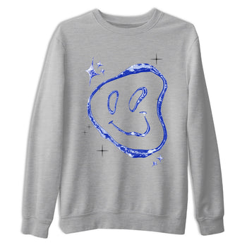 Sneaker Threads – Sneaker Tees To Match Air Foamposite One Royal – Smiling Pearl Graphic Tee Heather Grey 2. Perfect for Jordan releases 2025 colorways.