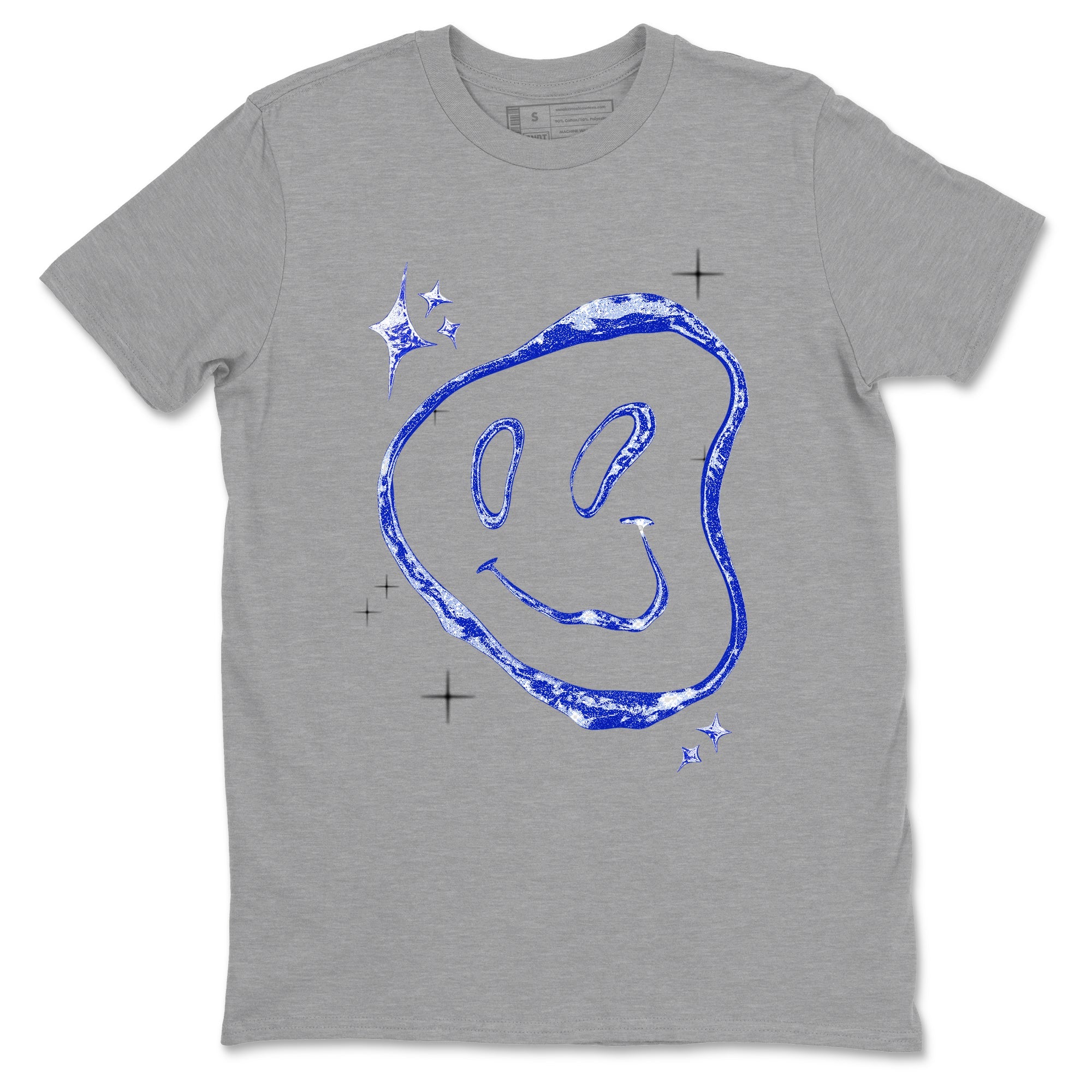Sneaker Threads – Sneaker Tees To Match Air Foamposite One Royal – Smiling Pearl Graphic Tee Heather Grey 2. Perfect for Jordan releases 2025 colorways.