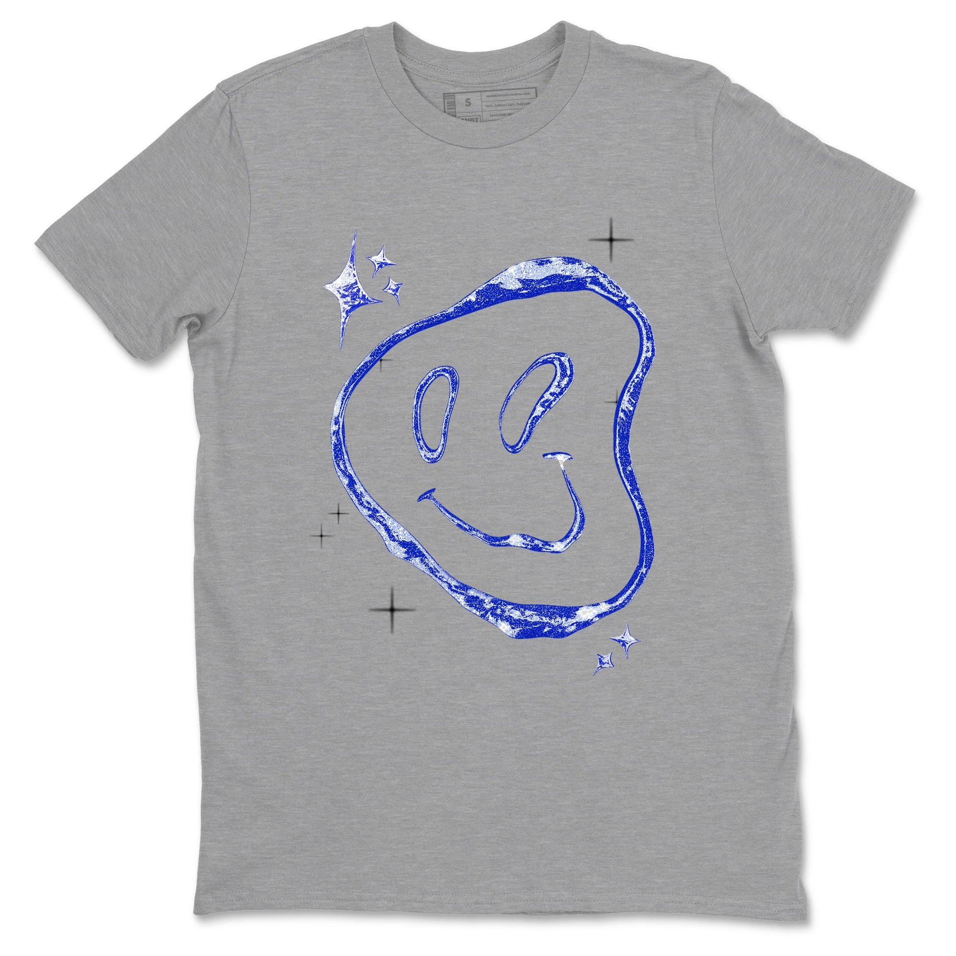 Sneaker Threads – Sneaker Tees To Match Air Foamposite One Royal – Smiling Pearl Graphic Tee Heather Grey 2. Perfect for Jordan releases 2025 colorways.