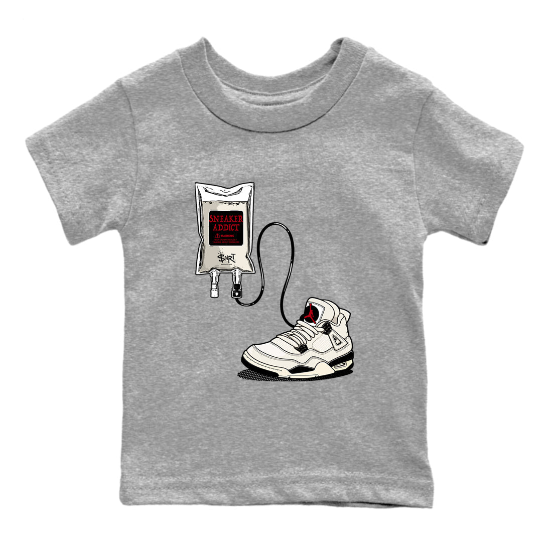 Sneaker match tees – Sneaker Tees To Match Air Jordan 4 Flight Club Shoes – Sneaker Addict Kids T-Shirt Heather Grey 2