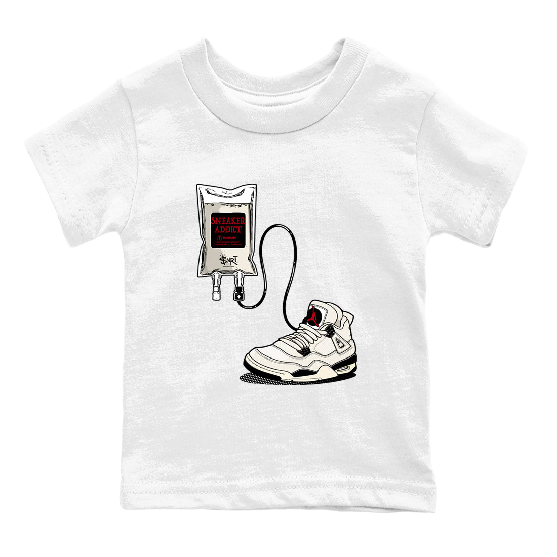Sneaker match tees – Sneaker Tees To Match Air Jordan 4 Flight Club Shoes – Sneaker Addict Kids T-Shirt White 2