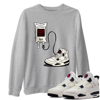 Sneaker match tees – Sneaker Tees To Match Air Jordan 4 Flight Club Shoes – Sneaker Addict Tee Heather Grey 1