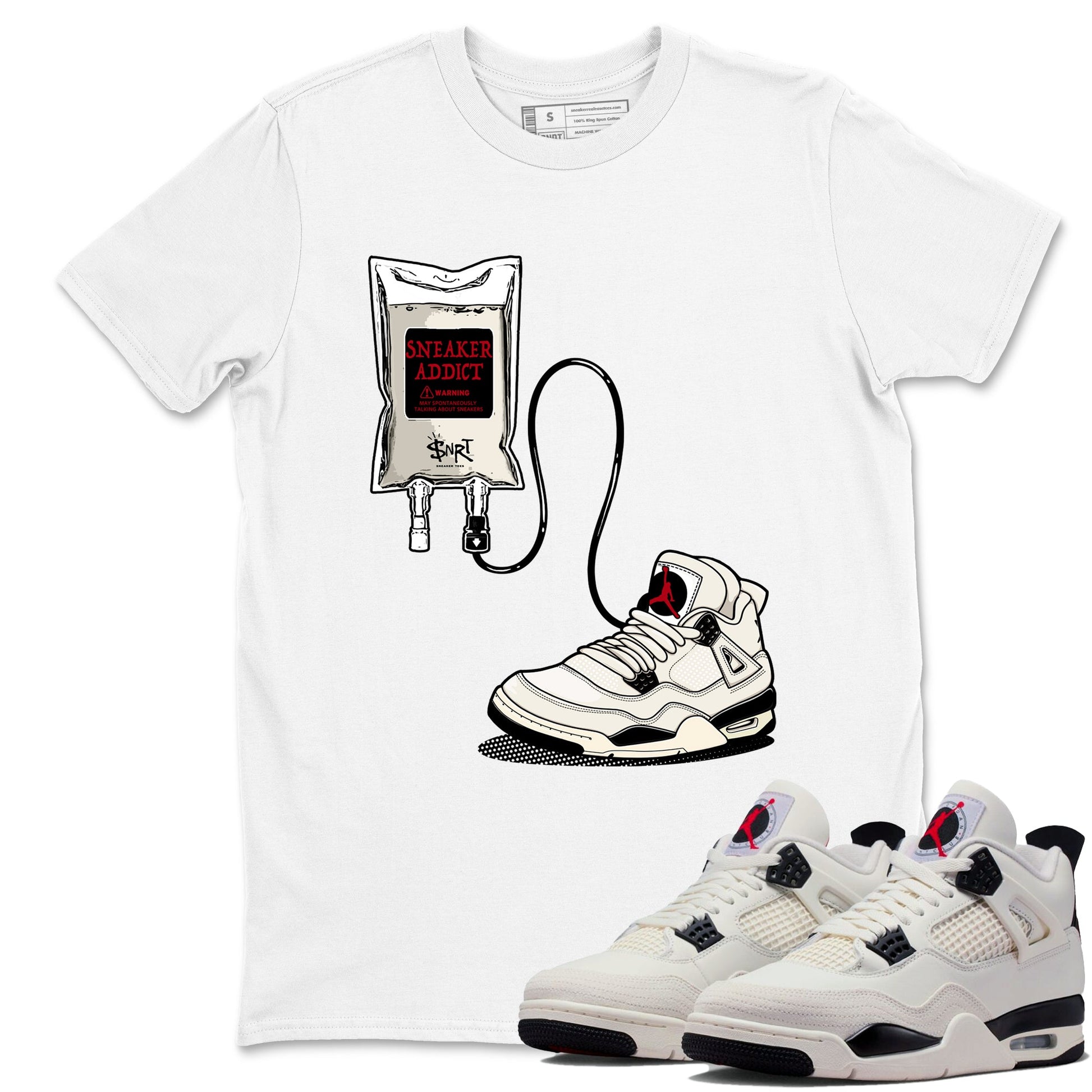 Sneaker match tees – Sneaker Tees To Match Air Jordan 4 Flight Club Shoes – Sneaker Addict Tee White 1