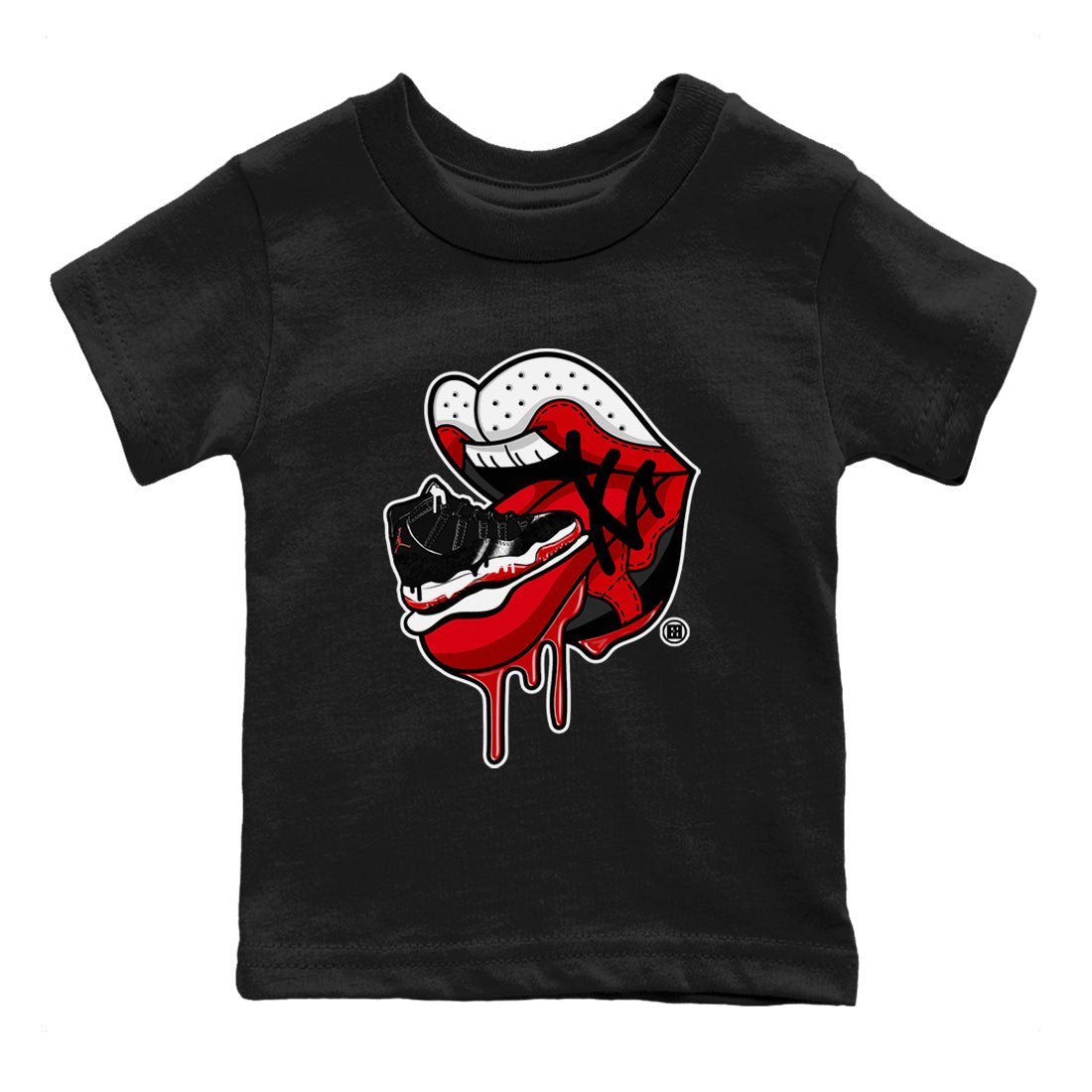 11s Bred Velvet shirts to match jordans Sneaker Addiction 2 sneaker match tees Air Jordan 11 Retro Bred Velvet match shoes to clothes SNRT Sneaker Tees Youth Baby Black 2 tee