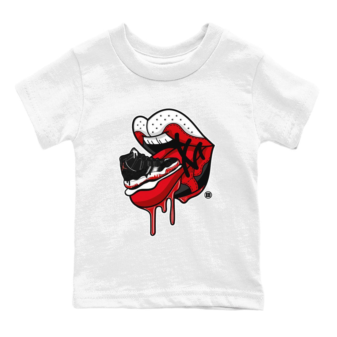 11s Bred Velvet shirts to match jordans Sneaker Addiction 2 sneaker match tees Air Jordan 11 Retro Bred Velvet match shoes to clothes SNRT Sneaker Tees Youth Baby White 2 tee