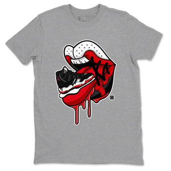 11s Bred Velvet shirts to match jordans Sneaker Addiction 2 sneaker match tees Air Jordan 11 Retro Bred Velvet match shoes to clothes SNRT Sneaker Tees unisex cotton Heather Grey 2 shirts