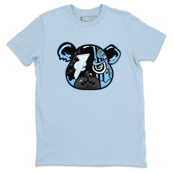 Sneaker Bear Face sneaker match t-shirt styled to complete your fit with the Air Foamposite One Psychic Blue sneakers, shown in Light Blue 2.