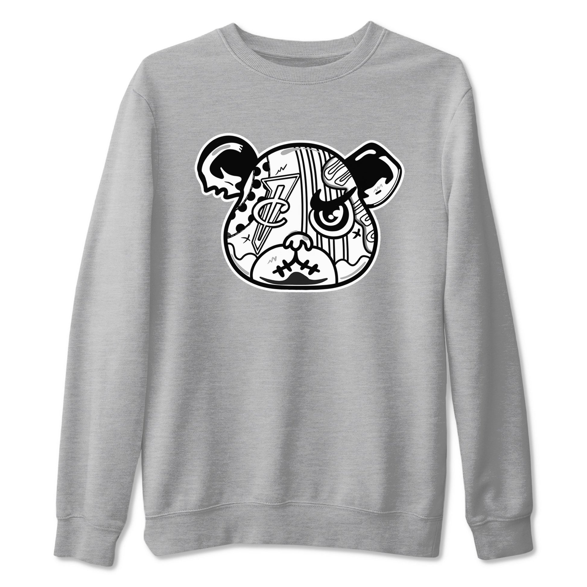 Sneaker Bear Face sneaker match t-shirt styled to complete your fit with the Air Foamposite One Triple White sneakers, shown in Heather Grey 2.