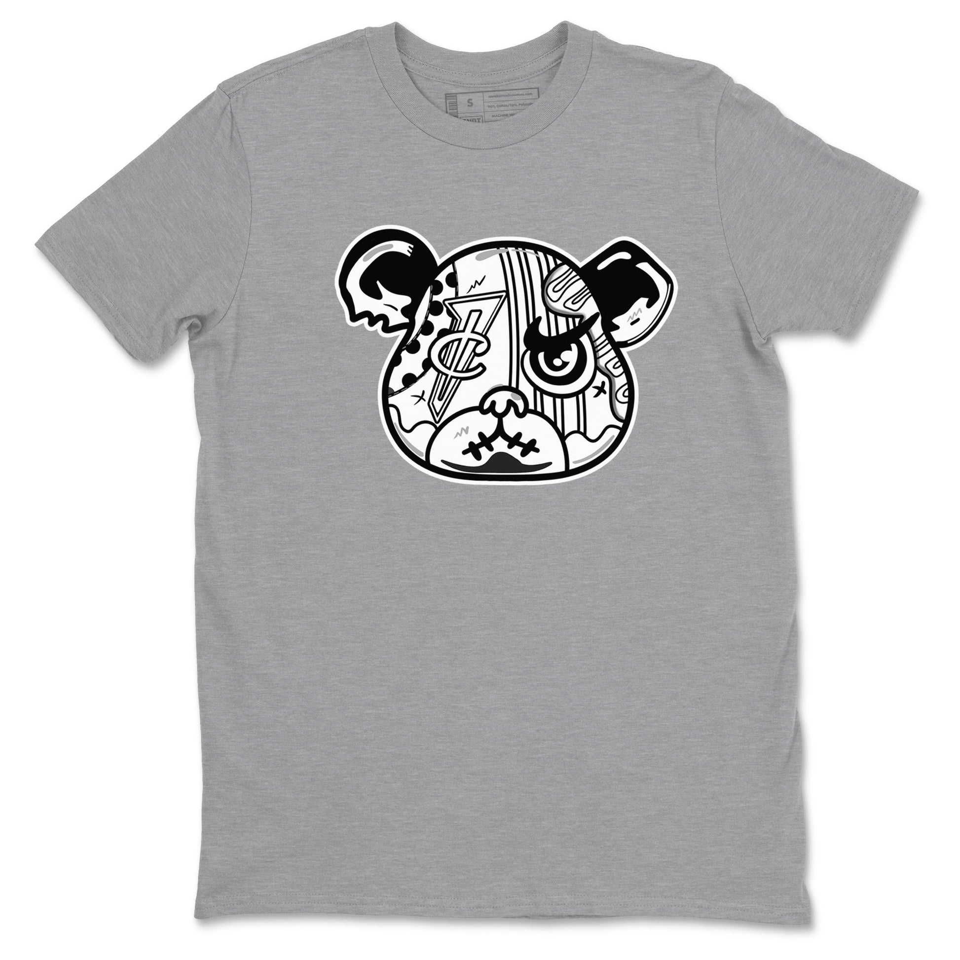 Sneaker Bear Face sneaker match t-shirt styled to complete your fit with the Air Foamposite One Triple White sneakers, shown in Heather Grey 2.