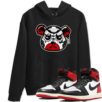 1s Black Toe Reimagined shirts to match jordans Sneaker Bear Face sneaker match tees Air Jordan 1 Black Toe Reimagined match shoes to clothes SNRT Sneaker Tees unisex cotton Black 1 shirts