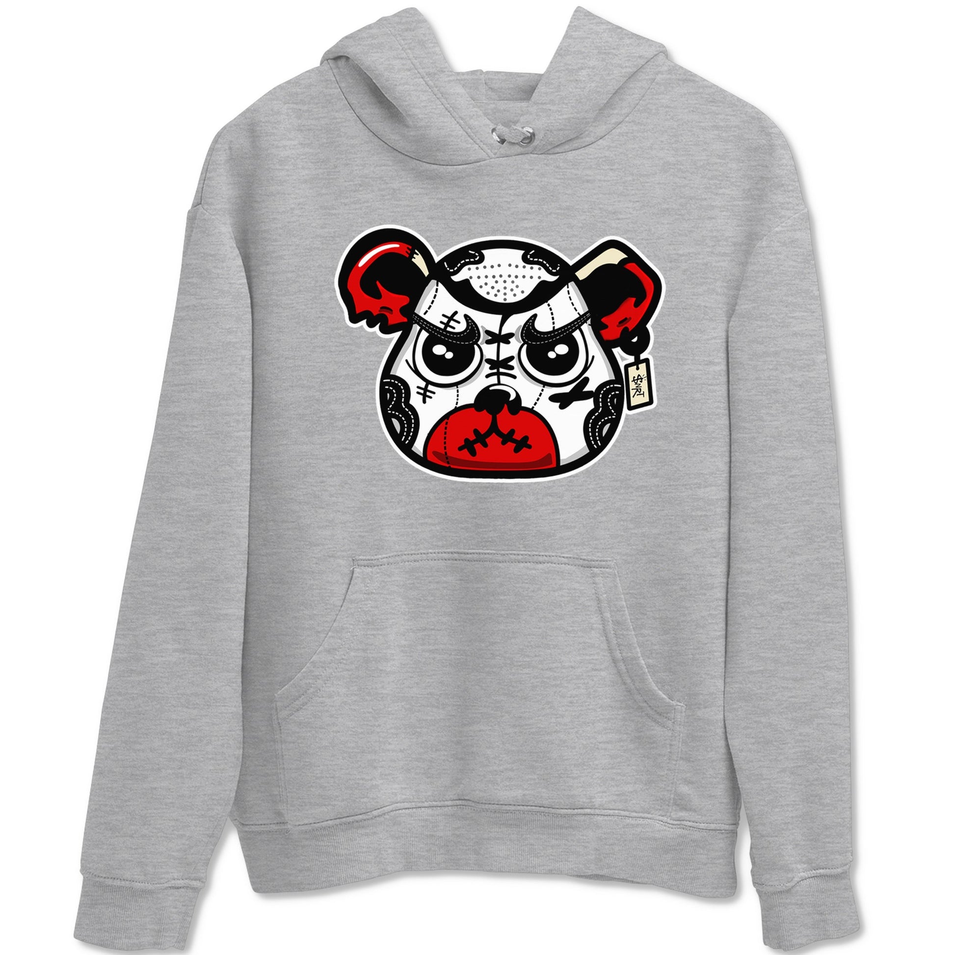 1s Black Toe Reimagined shirts to match jordans Sneaker Bear Face sneaker match tees Air Jordan 1 Black Toe Reimagined match shoes to clothes SNRT Sneaker Tees unisex cotton Heather Grey 2 shirts