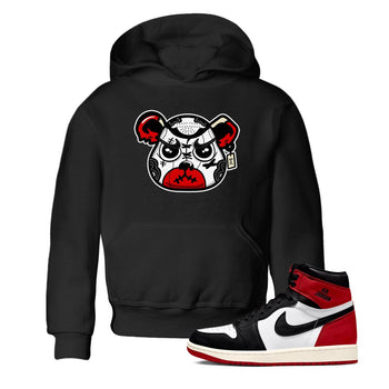 1s Black Toe Reimagined shirts to match jordans Sneaker Bear Face sneaker match tees Air Jordan 1 Black Toe Reimagined match shoes to clothes SNRT Sneaker Tees Youth Baby Black 1 tee
