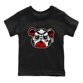 1s Black Toe Reimagined shirts to match jordans Sneaker Bear Face sneaker match tees Air Jordan 1 Black Toe Reimagined match shoes to clothes SNRT Sneaker Tees Youth Baby Black 2 tee