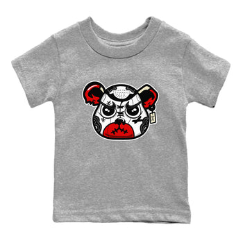 1s Black Toe Reimagined shirts to match jordans Sneaker Bear Face sneaker match tees Air Jordan 1 Black Toe Reimagined match shoes to clothes SNRT Sneaker Tees Youth Baby Heather Grey 2 tee
