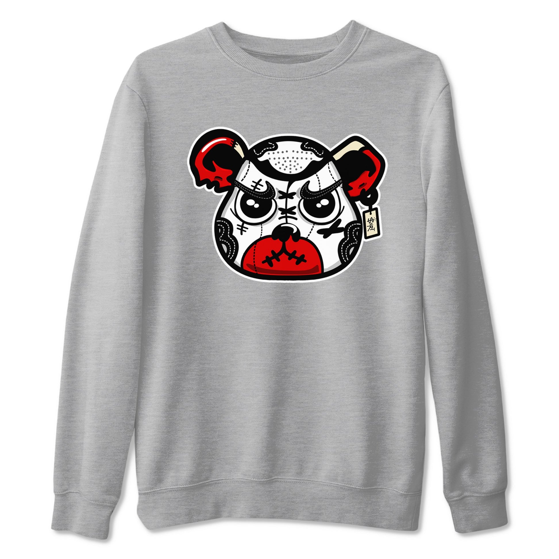 1s Black Toe Reimagined shirts to match jordans Sneaker Bear Face sneaker match tees Air Jordan 1 Black Toe Reimagined match shoes to clothes SNRT Sneaker Tees unisex cotton Heather Grey 2 shirts