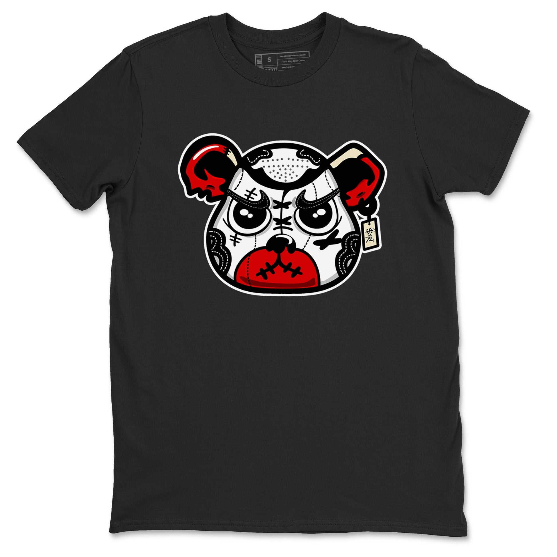 1s Black Toe Reimagined shirts to match jordans Sneaker Bear Face sneaker match tees Air Jordan 1 Black Toe Reimagined match shoes to clothes SNRT Sneaker Tees unisex cotton Black 2 shirts