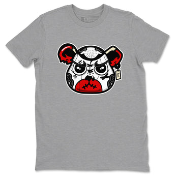 1s Black Toe Reimagined shirts to match jordans Sneaker Bear Face sneaker match tees Air Jordan 1 Black Toe Reimagined match shoes to clothes SNRT Sneaker Tees unisex cotton Heather Grey 2 shirts