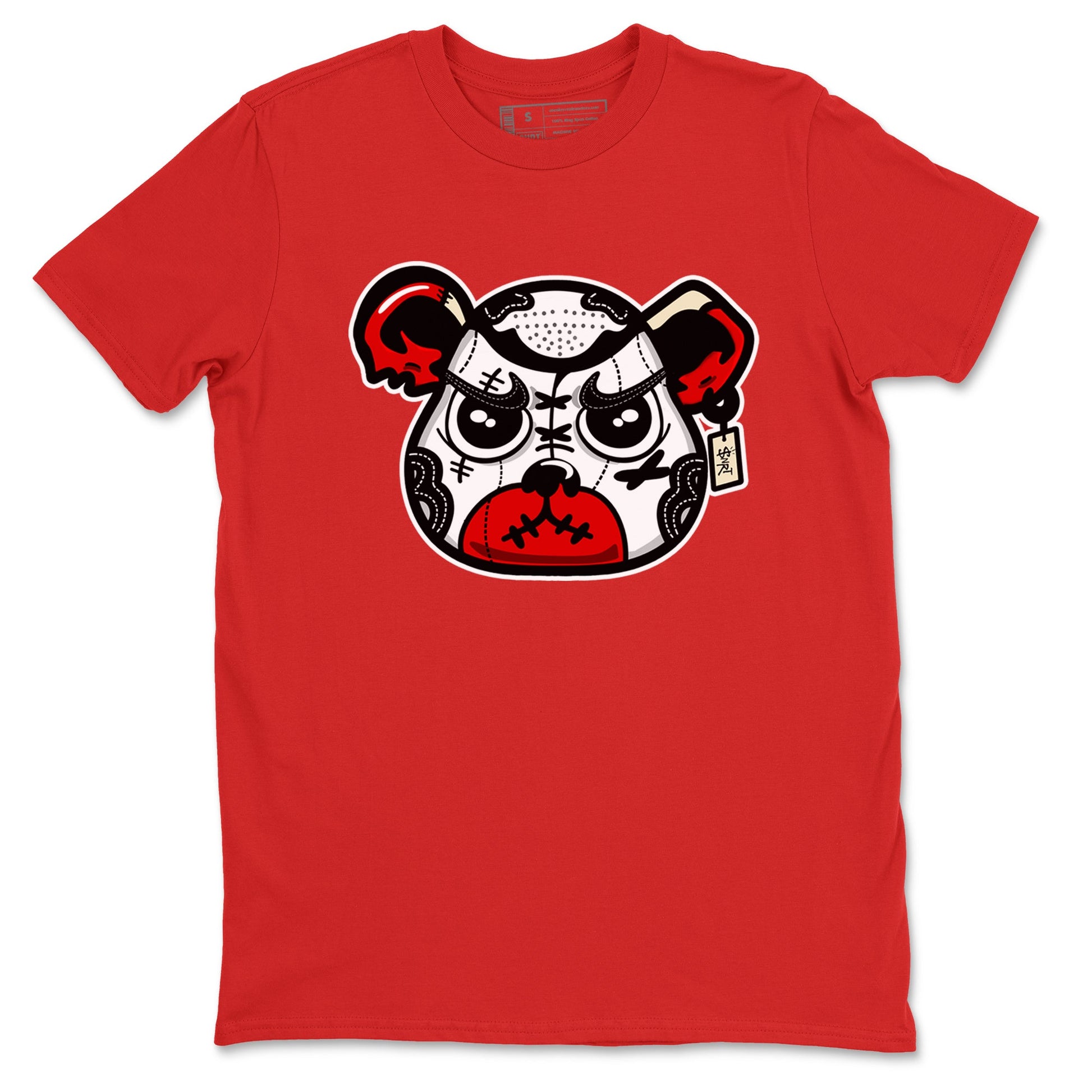 1s Black Toe Reimagined shirts to match jordans Sneaker Bear Face sneaker match tees Air Jordan 1 Black Toe Reimagined match shoes to clothes SNRT Sneaker Tees unisex cotton Red 2 shirts